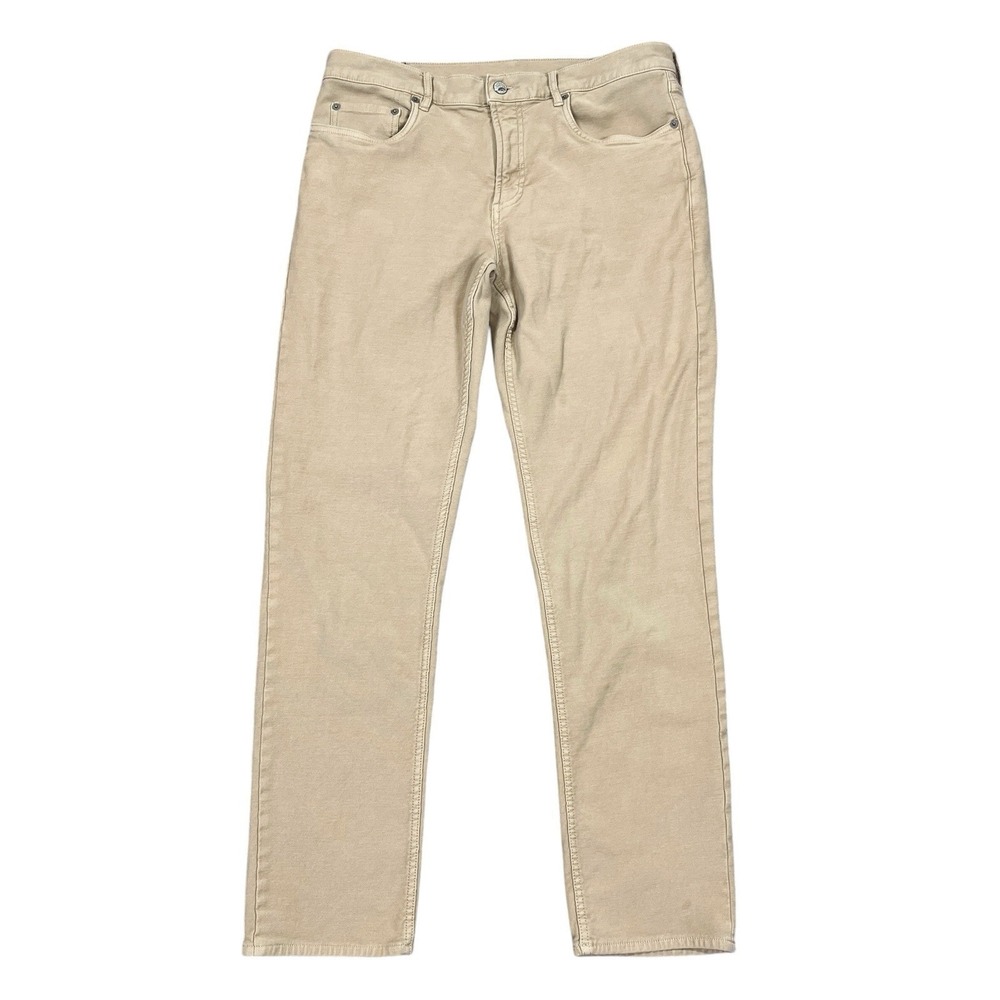Faherty Stretch Terry 5-Pocket Pant Mens 34x32 (Fits 34x31) Khaki Coastal Preppy